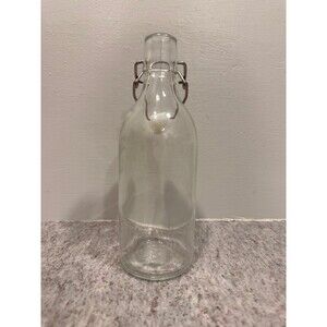 Clear Glass Swing Top Bottle with Airtight Wire Flip Closure - Carafe / Decanter